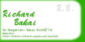 richard bakai business card